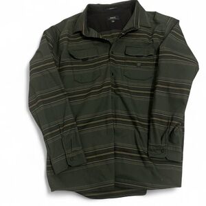 Roark Olive Striped Shirt Jacket